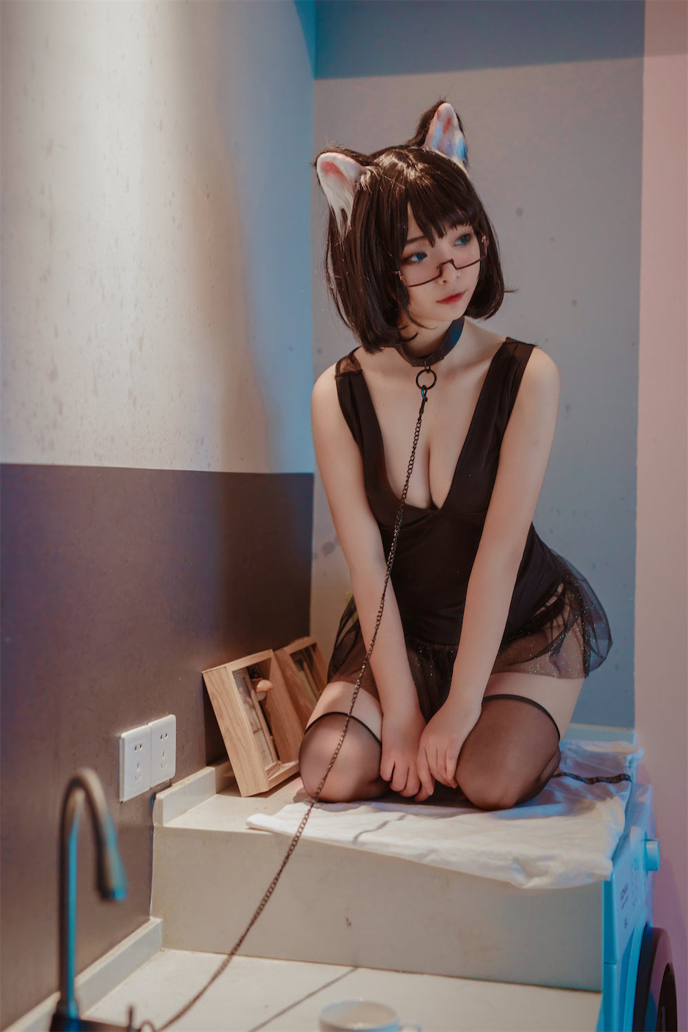 Yuuhui玉汇猫猫头黑裙子3